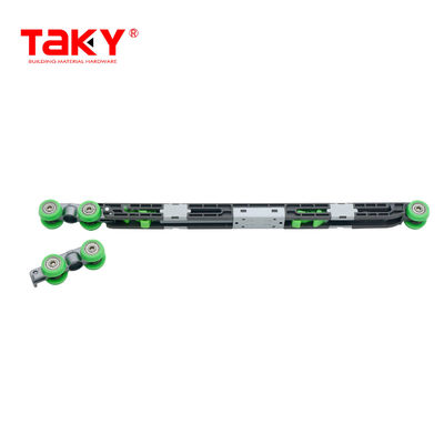 Sürgülü Gardırop Tekerlek Donanımı Uzun Ömürlü Çift Yumuşak Kapanan Kapı Kasnağı Damperli Makaralar