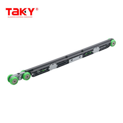 Sürgülü Gardırop Tekerlek Donanımı Uzun Ömürlü Çift Yumuşak Kapanan Kapı Kasnağı Damperli Makaralar