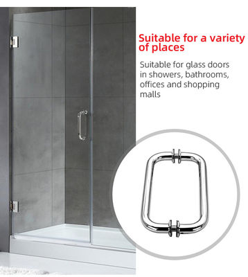 304 Stainless Steel Satin Gold Round Back to Back Pull Glass Door Handle for Hotel Spa