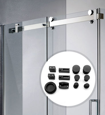 Kaydırıcı Kapı Track Barn Kit Duş Donanım Aksesuarları Cam Paslanmaz Çelik Matt Siyah