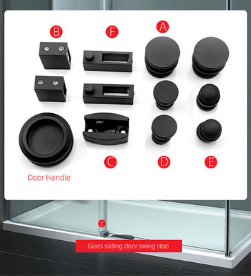 Kaydırıcı Kapı Track Barn Kit Duş Donanım Aksesuarları Cam Paslanmaz Çelik Matt Siyah