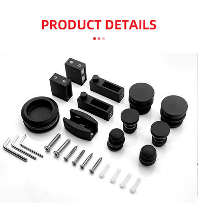 Kaydırıcı Kapı Track Barn Kit Duş Donanım Aksesuarları Cam Paslanmaz Çelik Matt Siyah