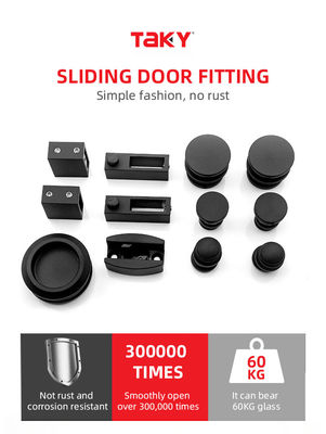 Kaydırıcı Kapı Track Barn Kit Duş Donanım Aksesuarları Cam Paslanmaz Çelik Matt Siyah