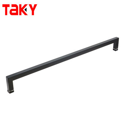 Paslanmaz çelik siyah kare banyo tek taraflı havlu çubuk çekme kolu