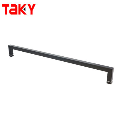 Paslanmaz çelik siyah kare banyo tek taraflı havlu çubuk çekme kolu