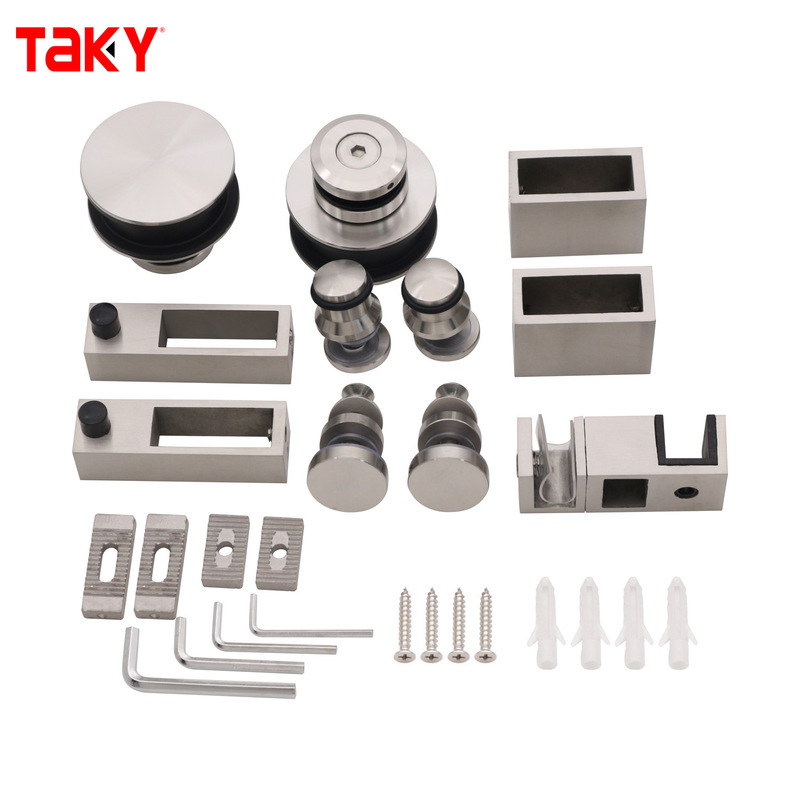 Sıcak Satış Çerçevesiz Duş Odası Aksesuarları Sürgülü Cam Kapı Sistemi Kiti