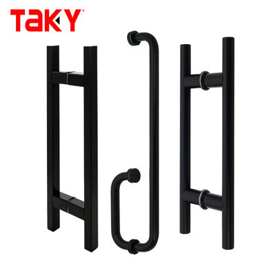 İyi fiyat Kapı Pencere Tutanakları 304 Paslanmaz Çelik Matt Siyah Renk Kare Tüp Cam Kapı Tutanakları çevrimiçi