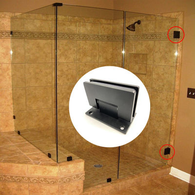 İyi fiyat 304 Stainless Steel Matt Siyah 90 Degree Shower Door Hinge for Square Appearance Style çevrimiçi