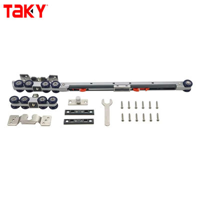 İyi fiyat Demir Naylon Mobilya Gardırop Kapı Asma Ray Çift Tek Yumuşak Kapanan 8 Tekerlekli Sürgülü Kapı Kasnağı Damper Makaralar çevrimiçi