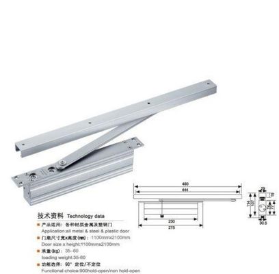 İyi fiyat Modern Otel Tasarımı 85KG Yangına Dayanıklı İki Ayarlanabilir Hızlı Hidrolik Gizli Yaylı Ahşap Gizli Kapı Kapatıcı çevrimiçi