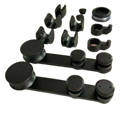 İyi fiyat Çift Asma Ray Sistemi için Modern Tasarımlı Yuvarlak Tepsi Sürgülü Ahır Kapısı Donanım Kiti çevrimiçi