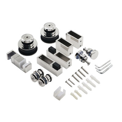 İyi fiyat Çerçevesiz Paslanmaz Çelik Makaralar Asma Tekerlek Raylı Sürgülü Ahır Duş Cam Kapı Donanım Kitleri çevrimiçi