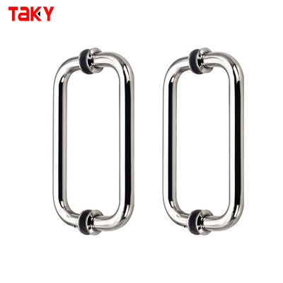 İyi fiyat Otel Banyo Duş Cam Kapı Çekici Yaka Paslanmaz Çelik 304 Cam Kapı Yaka çevrimiçi