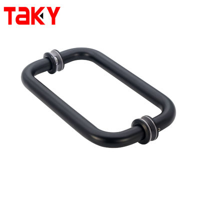 İyi fiyat Mat Siyah Saten yuvarlak Paslanmaz çelik çekme kolu duş cam kapı kolu çevrimiçi