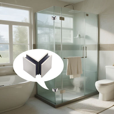 İyi fiyat 304 Paslanmaz Çelik 90 Derece Çerçevesiz Cam Köşe Kelepçesi çevrimiçi