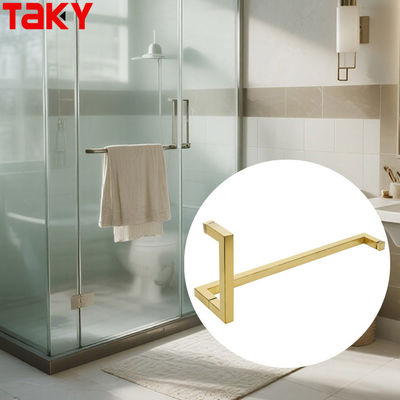 İyi fiyat Wholesale Stainless Steel Modern Gold Color Shower Room Tubular Glass Door Pull Handles çevrimiçi