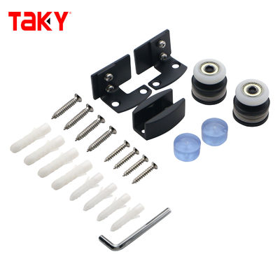 İyi fiyat Stainless Steel 304 Black Bathroom Sliding Door Kit Sliding Shower Glass Door Hardware System çevrimiçi