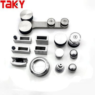 İyi fiyat 304 Paslanmaz Çelik Çerçevesiz Duş Kapısı Donanım Kiti, 80-120kg Yük Taşıma Kapasitesi ve Sessiz Kasnak Rayı çevrimiçi