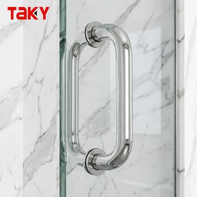 İyi fiyat Otel Tarzı 304 Paslanmaz Çelik Banyo Cam Kapı Kolları Duş Kolu çevrimiçi